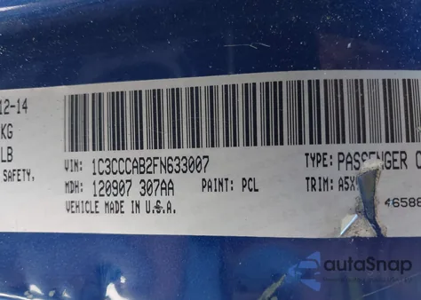 2015 Chrysler 200 Limited z USA, uszkodzony, nr VIN 1C3CCCAB2FN633007